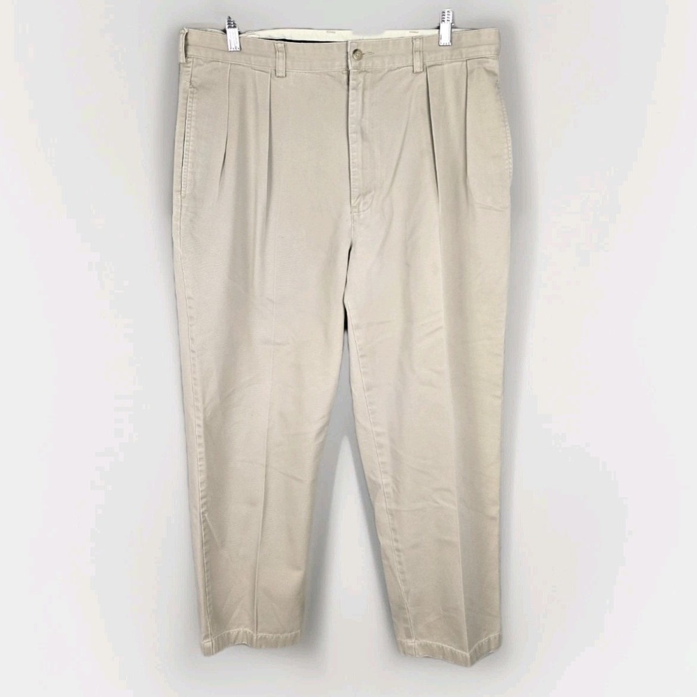 Polo Ralph Lauren Mens 36x30 Pleated Khaki Chino Pants Tan Cotton RN41381
